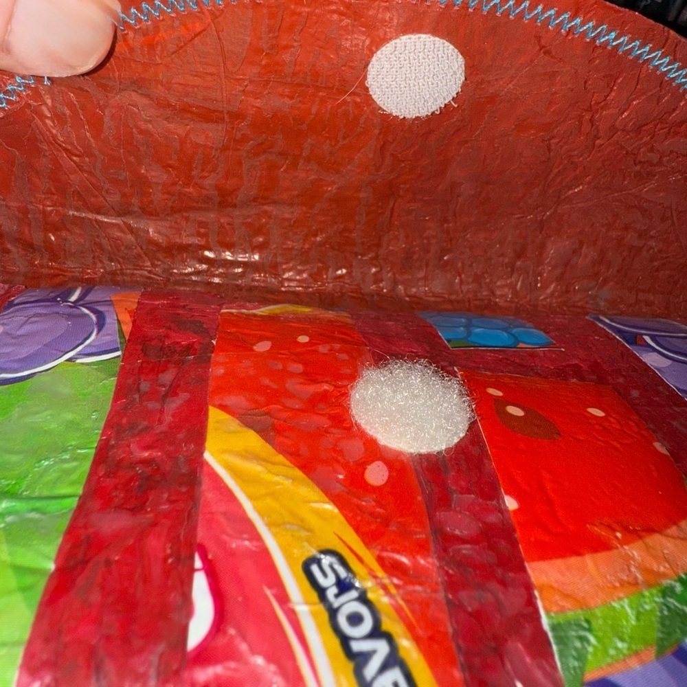 Homemade Recycled Candy Wrapper Wallet / Pouch with Velcro Closure - Picture 3 of 4